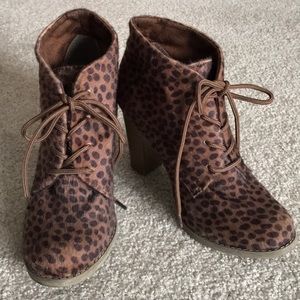 Leopard print booties